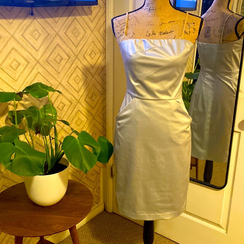Silver strapless dress